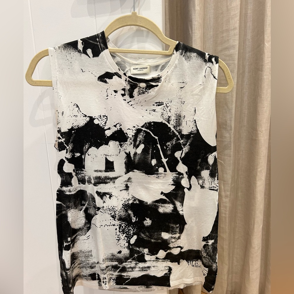 Saint Laurent boxy printed tank